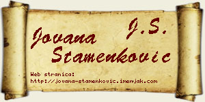 Jovana Stamenković vizit kartica
